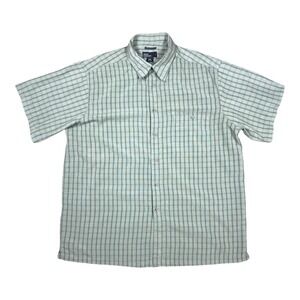 Marc Edwards Men's XXL Green Graph Check Short‎ Sleeve Button-Up Shirt
